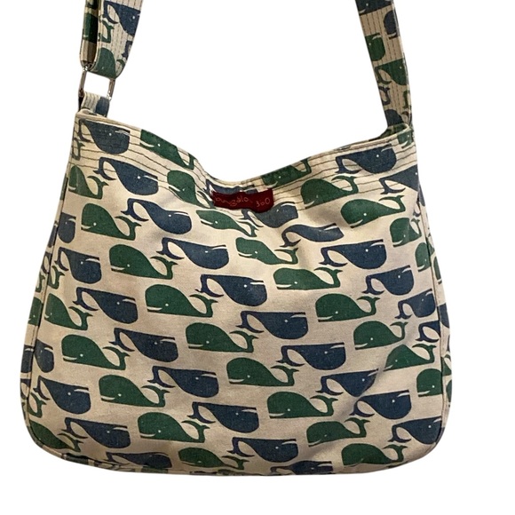bungalow 360 Handbags - Bungalow 360 Whale Print Canvas Shoulder Hobo Bag - Very Good Condition